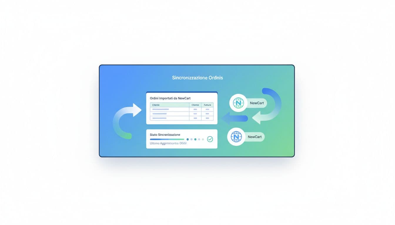 Dashboard shows table of client invoice rows with arrows incoming from website icon.